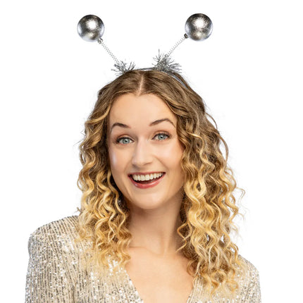 Zilveren Haarband Bolletjes