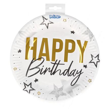 Happy Birthday Borden Sterren 23cm 8st