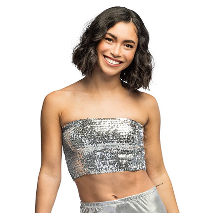 Top Sparkle zilver (M/L stretch)