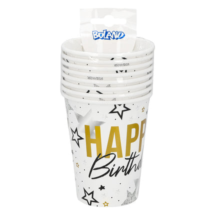 Happy Birthday Bekers Sterren 250ml 8st