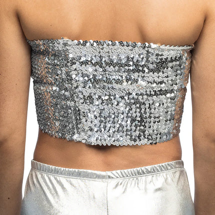 Top Sparkle zilver (M/L stretch)
