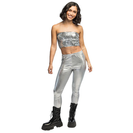 Top Sparkle zilver (M/L stretch)