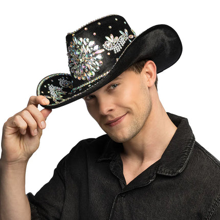 Cowboyhoed Crystal zwart