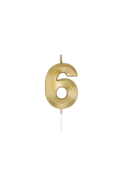 6 Jaar Kaars Goud Metallic 6cm van WeFiesta koop je bij Partywinkel