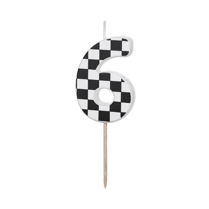 6 Jaar Kaars Race 5,5cm van Partydeco koop je bij Partywinkel