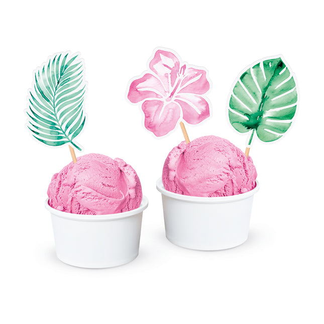 Groen Roze Cocktailprikkers Bladeren 12st