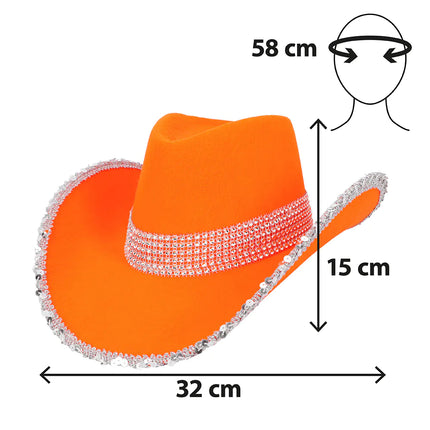 Cowboy Hoed Oranje Uv Blacklight