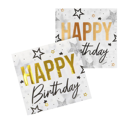 Tafelset 'Happy birthday' (6 bordjes, 6 bekertjes, 12 servetten)