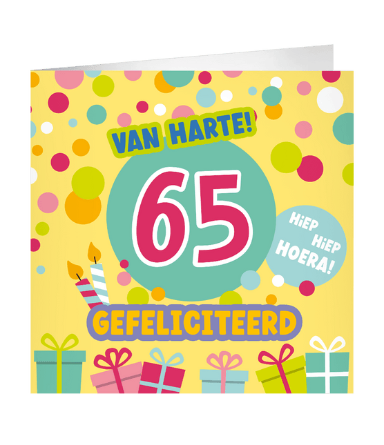 65 Jaar Wenskaart 23cm van Paper Dreams koop je bij Partywinkel