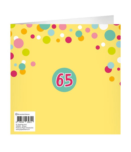 65 Jaar Wenskaart 23cm van Paper Dreams koop je bij Partywinkel