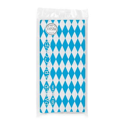 Oktoberfest Tafelkleed Blauw Wit Geruit 1,8m