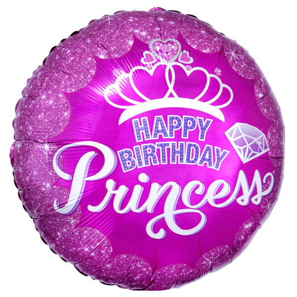 Happy Birthday Helium Ballon Roze Princess Leeg 43cm