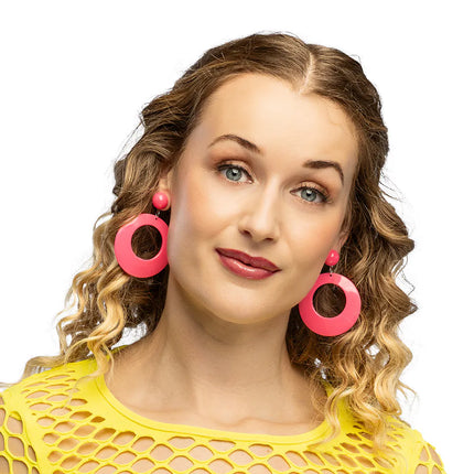 Paar oorbellen Retro neonroze
