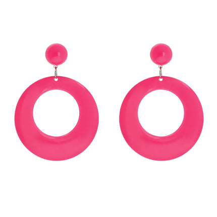 Paar oorbellen Retro neonroze