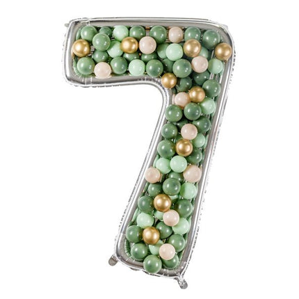 7 Jaar Ballon Frame Zilver 1,26m van Partydeco koop je bij Partywinkel