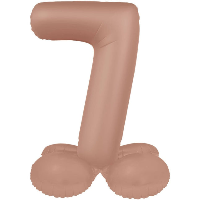 7 Jaar Cijfer Ballon Rose Goud Mat 72cm van Folat koop je bij Partywinkel