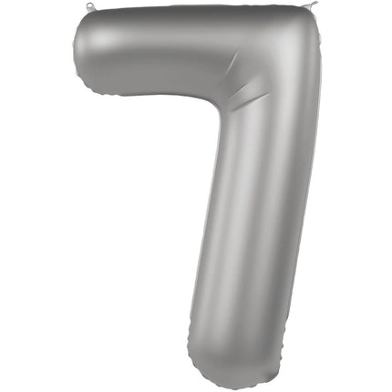 7 Jaar Cijfer Ballon Zilver 86cm van Folat koop je bij Partywinkel