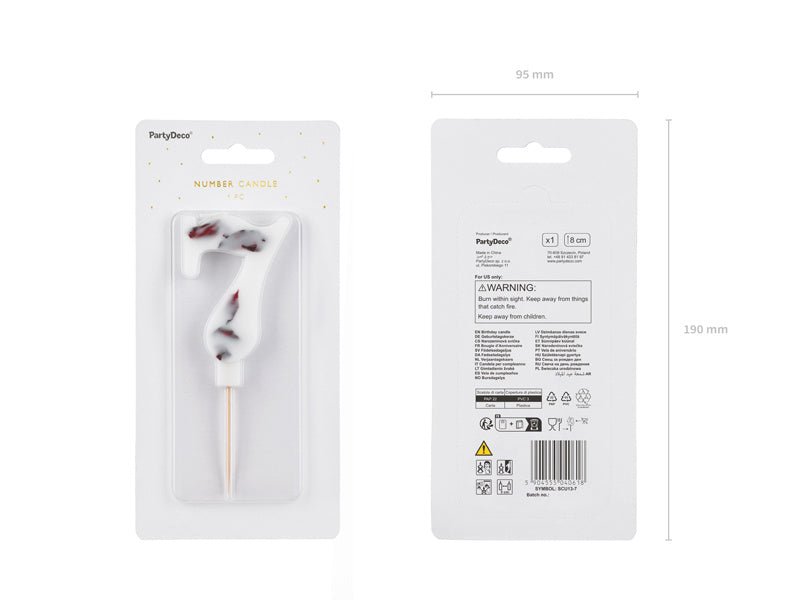 7 Jaar Kaars Bloemblaadjes 8cm van Partydeco koop je bij Partywinkel