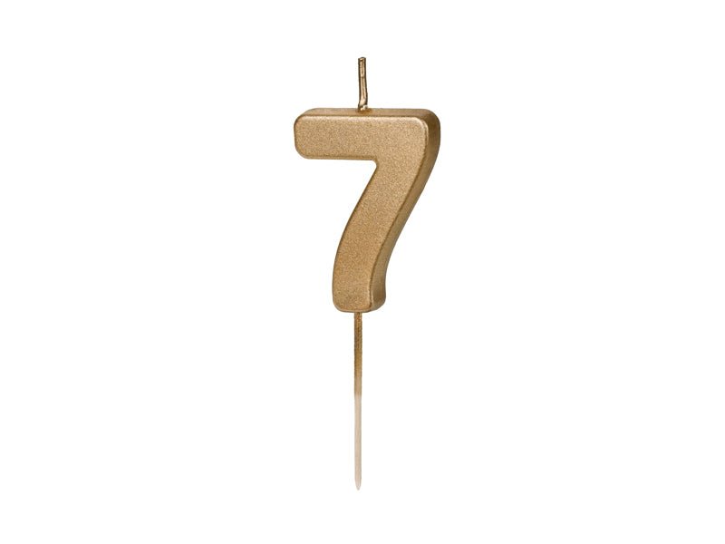 7 Jaar Kaars Goud 4,5cm van Partydeco koop je bij Partywinkel