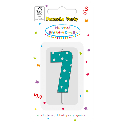 7 Jaar Kaars Lichtblauw van Procos koop je bij Partywinkel