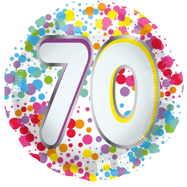 70 Jaar Helium Ballon Leeg 45cm van Folat koop je bij Partywinkel