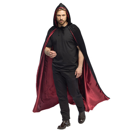 Halloween Cape Zwart Rood Creature Of The Night