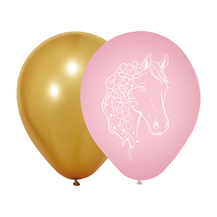 Paard Ballonnen Goud Roze 46cm