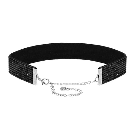 Choker Crystal zwart