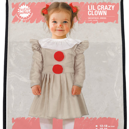 Halloween Jurk Meisje Clown Met Kraag