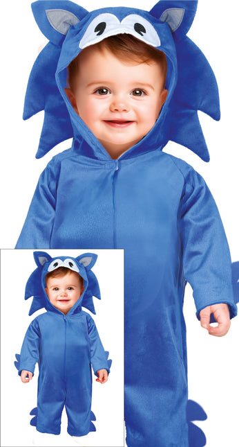 Hond Kostuum Blauw Baby Onesie