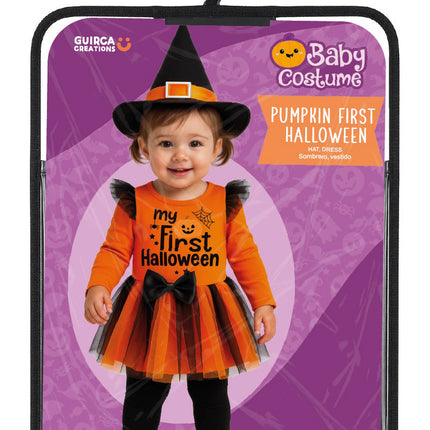 Halloween Kostuum Zwart Oranje Baby Heks