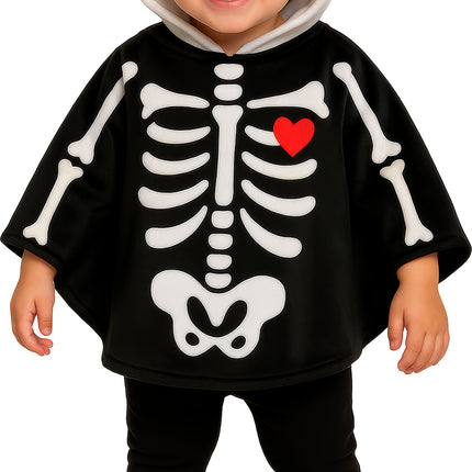 Halloween Poncho Baby Skelet
