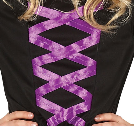 Heks Halloween Kostuum Meisje Zwart Paars