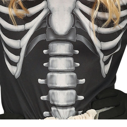 Skelet Halloween Kostuum Meisje Zwart