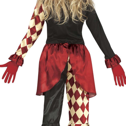 Horror Clown Halloween Kostuum Meisje Rood