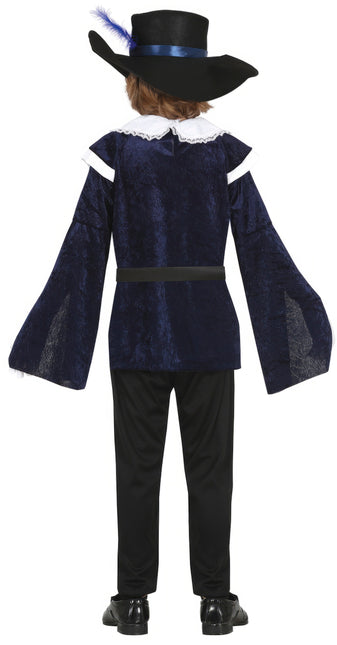 Musketier Kostuum Jongen Blauw