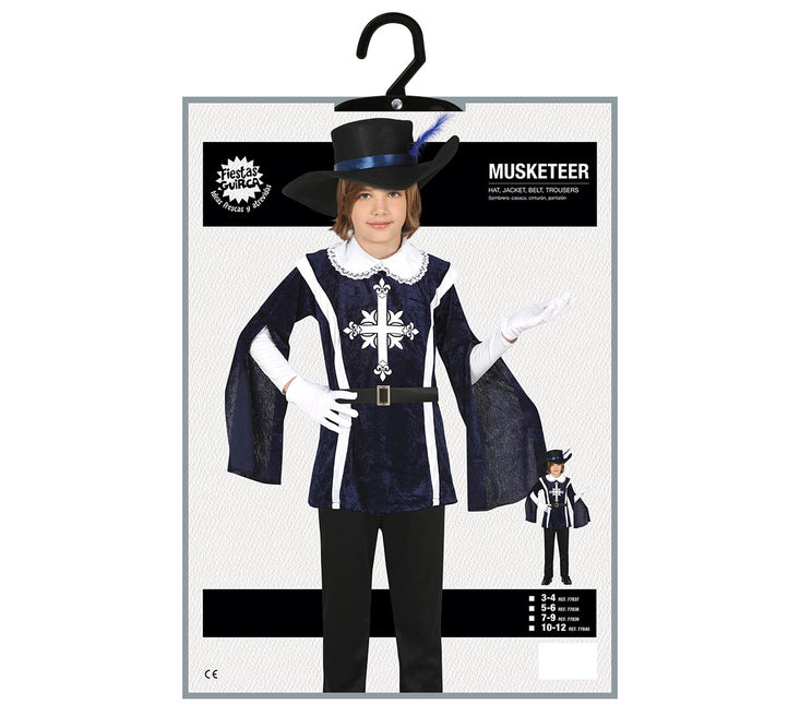 Musketier Kostuum Jongen Blauw