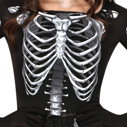 Skelet Halloween Jurk Dames Zwart