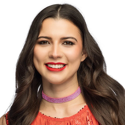 Choker Crystal roze
