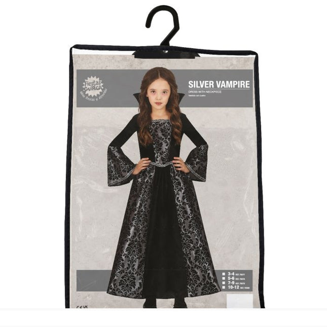 Vampier Halloween Kostuum Meisje Zilver