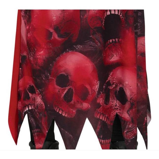 Doodshoofd Halloween Kostuum Kind Rood