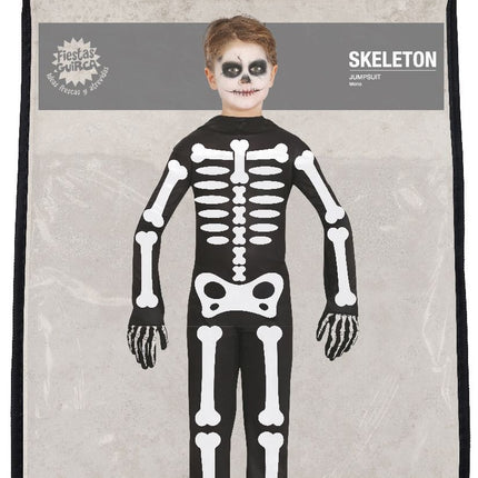 Skelet Halloween Kostuum Kind Wit Zwart