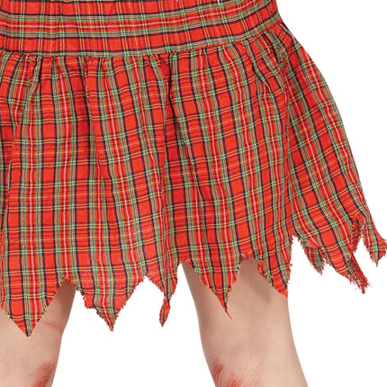 Schoolmeisje Kostuum Rood Wit Zombie