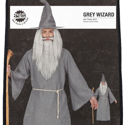 Tovenaar Kostuum Heren Grijs L