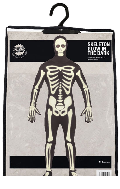 Skelet Halloween Kostuum Heren Zwart L