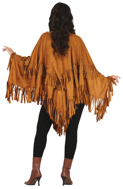 Poncho Dames Bruin M
