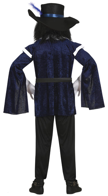 Musketier Kostuum Heren Blauw