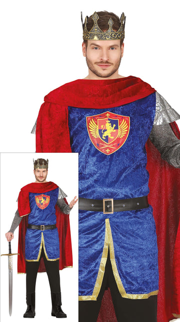Koning Kostuum Blauw Heren