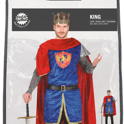 Koning Kostuum Blauw Heren