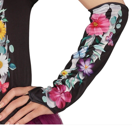 Skelet Halloween Kostuum Dames tutu bloemen